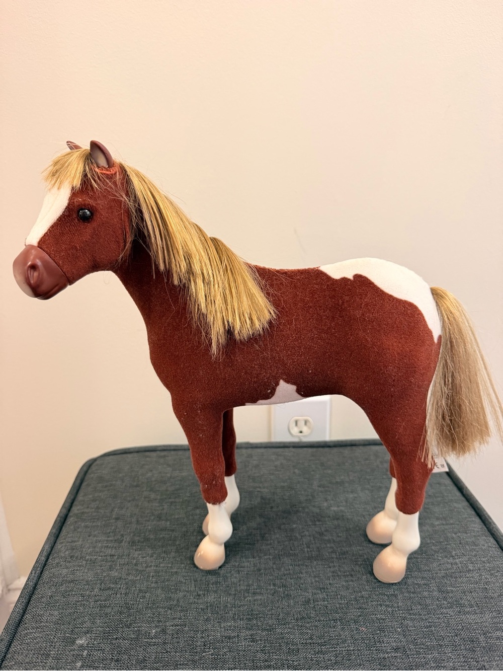 American Girl Doll Horse Filly Paint Pinto Foal 13" Golden Brown.